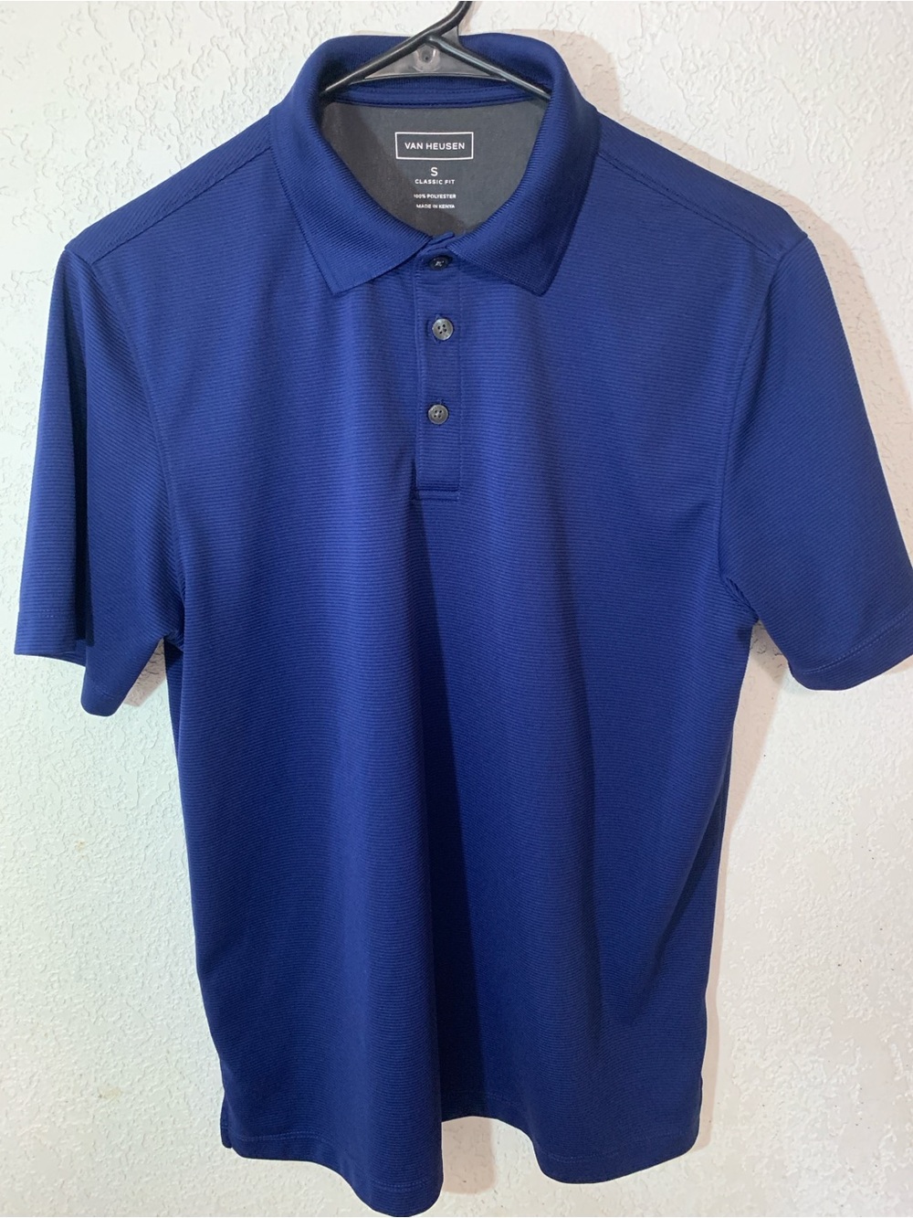 Van Heusen Men's Navy Blue Short-Sleeve Polo